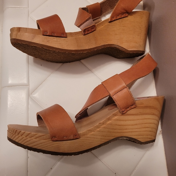 Free People leather strapped wedged sandals size 40 - Picture 2 of 12